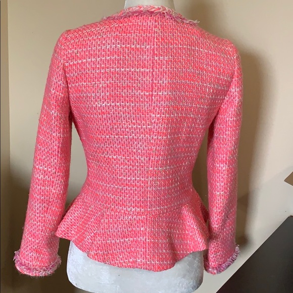 J. Crew Peplum Lady Jacket in Neon Fuchsia Tweed. - Picture 3 of 8